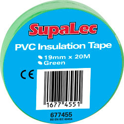 Securlec PVC Insulation Tape Pack 10 Green 20m