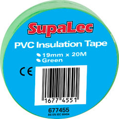 Securlec PVC Insulation Tape Pack 10 Green 20m