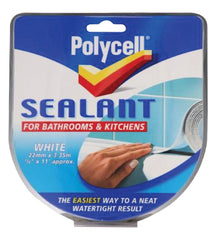 Polycell Sealant Strip Bathroom & Kitchen White 22mm x 3.35m