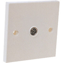 Securlec Single Flush Co Axial Aerial Socket Square Edge