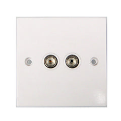 Securlec Aerial Socket 2 Gang TV Socket Round Edge