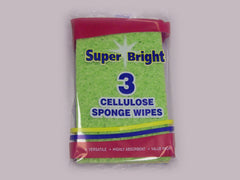 Superbright Cellulose Sponge Wipes Pack 3