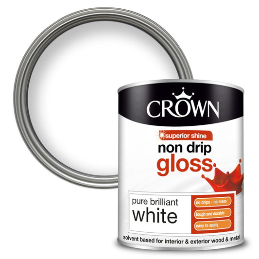 Crown Non Drip Gloss Pure Brilliant White 750ml