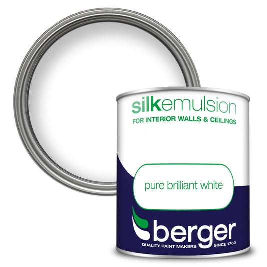 Berger Silk Emulsion 1L Pure Brilliant White