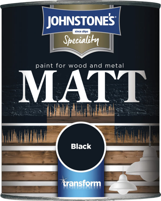 Johnstone's Paint For Wood & Metal 750ml Black Matt