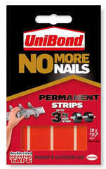 UniBond No More Nails Permanent Strips 19mm x 5cm (10 Strips)