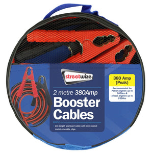 Streetwize Aluminium Booster Cable with Insulated Crocodile Clips 2m/350Amp