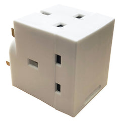 Securlec 3 Way Plug In Adaptor Fused White 13 Amp