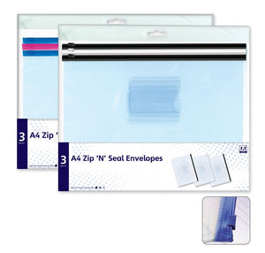 Anker A4 Zip & Seal Plastic Envelopes Pack 3