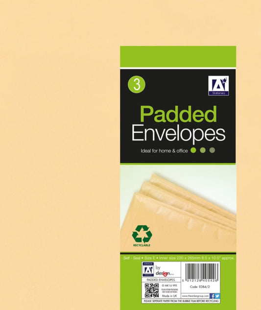 Anker Padded Brown Envelopes 200 x 275 Pack 3