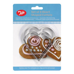 Tala Plain Heart Cutters Stainless Steel (Set of 3)