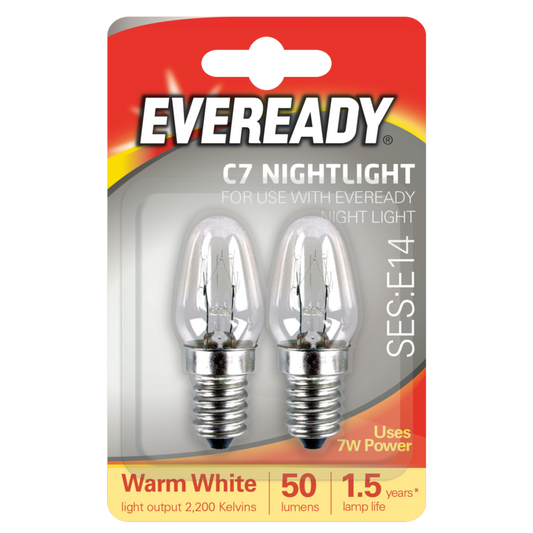 Eveready Night Light Spare Bulbs E14 Twin Pack