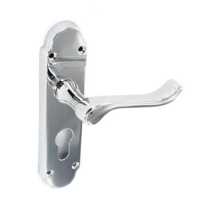 Securit Brushed Nickel Scroll Privacy Handles (Pair) 100mm