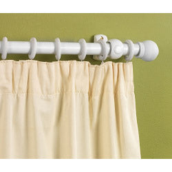 Woodside White Finish Wooden Curtain Pole 240cm, 28mm diameter