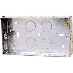 Securlec Metal Back Box 2 Gang 25mm