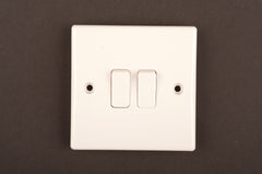 Securlec 2 Gang 2 Way Light Switch Round Edge
