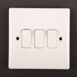 Securlec 3 Gang 2 Way Light Switch Round Edge