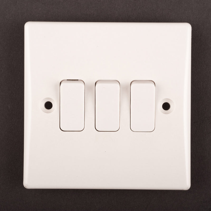 Securlec 3 Gang 2 Way Light Switch Round Edge