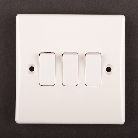 Securlec 3 Gang 2 Way Light Switch Round Edge