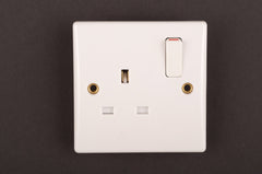 Securlec 1 Gang Switched Socket Double Pole Round Edge
