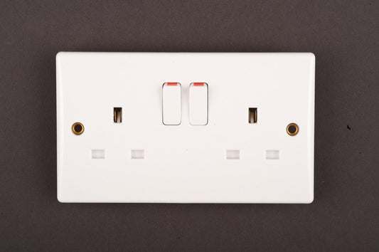 Securlec 2 Gang Switched Socket Double Pole Round Edge