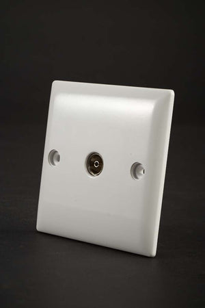 Securlec 1 Gang TV Socket Round Edge