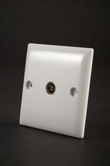 Securlec 1 Gang TV Socket Round Edge