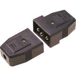 Securlec 5A, 3 Pin Nylon Connector, Black Pre-Packed