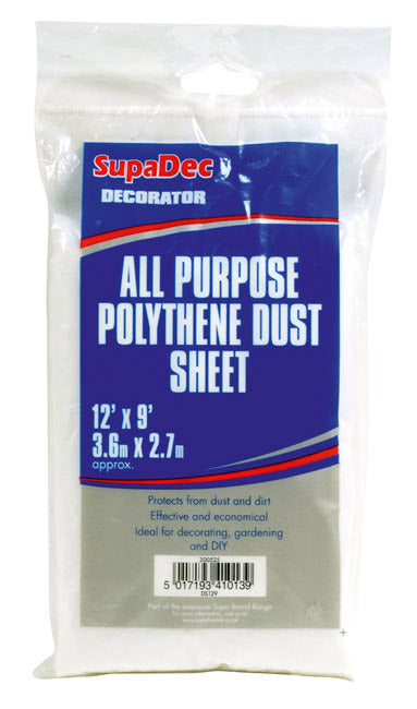 SupaDec All Purpose Polythene Dust Sheets 12' x 9'