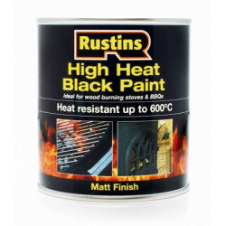 Rustins High Heat Paint Black 500ml