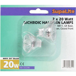 SupaLite MR11 Halogen Reflector Lamps 12v 20w 30° Beam