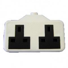 Masterplug Twin Extension Socket White