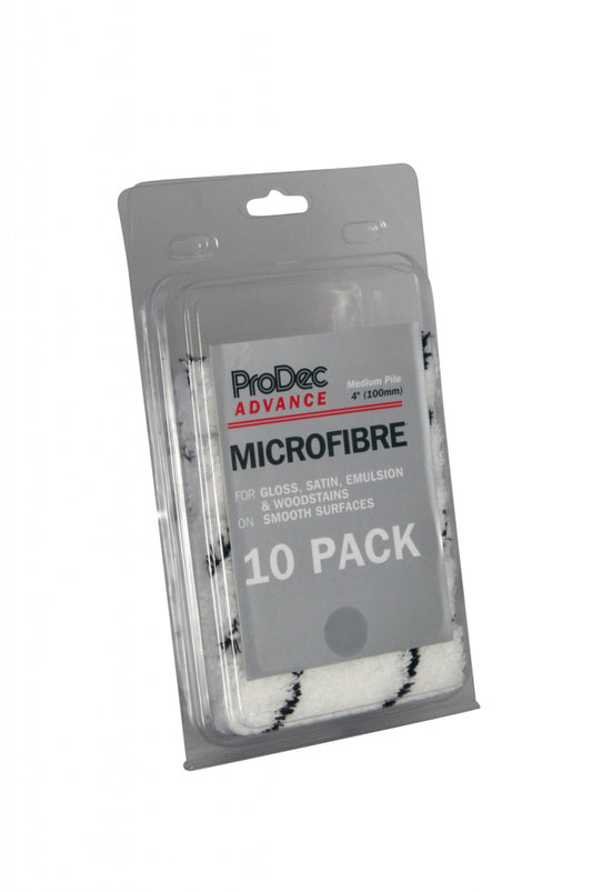 ProDec Advance 4" Microfibre Med Pile Mini Rollers Pack 10