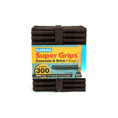 Plasplugs Supergrip Fixings Brown 300 Pack