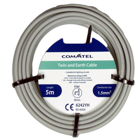 Doncaster Cable Twin & Earth Cable 5m 1.5mm