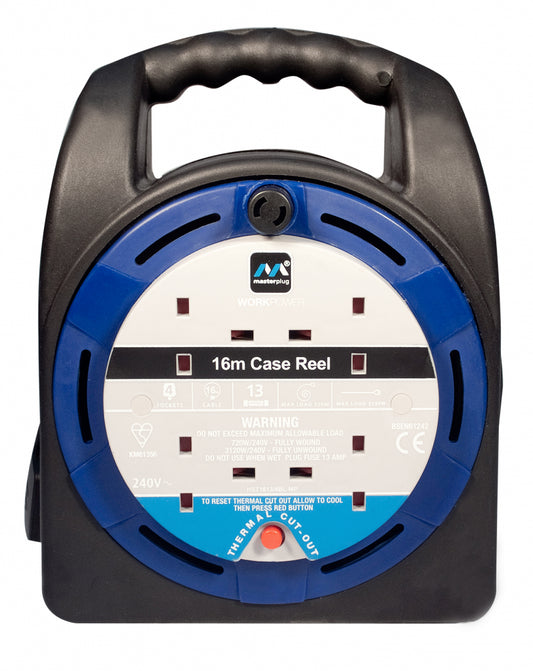 Masterplug 4 Gang Handbag Cable Reel 16m