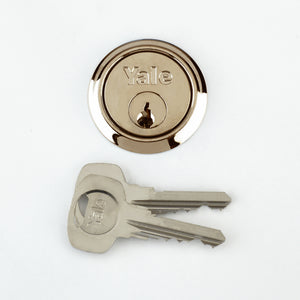 Yale Replacement Rim Cylinder 4 Key Brass Finish