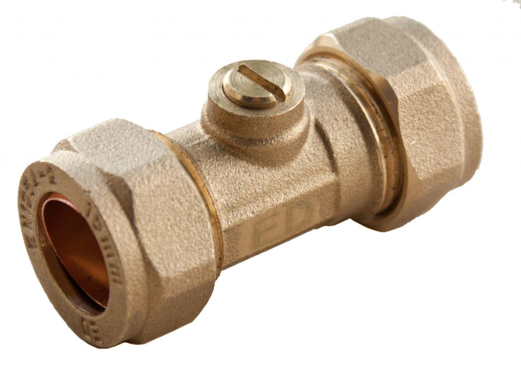 Oracstar Compression Isolating Valve 15 x 15mm Slotted Brass