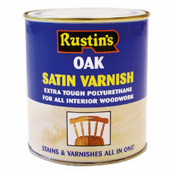 Rustins Polyurethane Satin Varnish 500ml Mahogany
