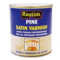 Rustins Polyurethane Satin Varnish 500ml Mahogany