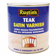 Rustins Polyurethane Satin Varnish 1L Teak