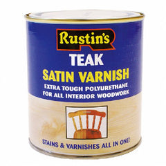 Rustins Polyurethane Satin Varnish 500ml Mahogany