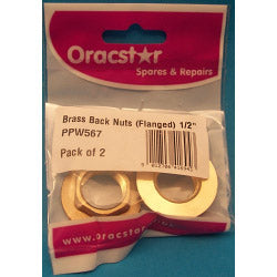 Oracstar Brass Back Nuts Flanged 1/2"