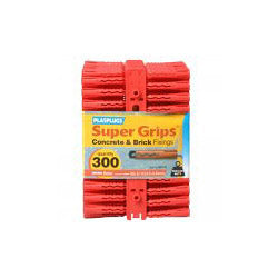 Plasplugs Super Grips Fixings Red 300 Pack