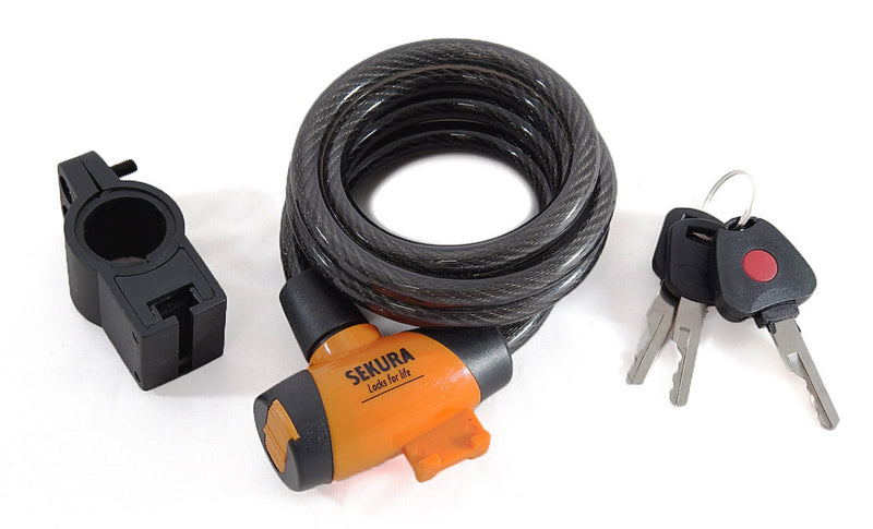Sport Direct Cable Lock Black 10mm x 185cm