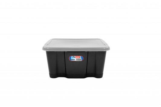 Premier Storage Box Black Base And Clear Lid 24Lt