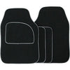 Streetwize Velour Carpet Mat Sets with Coloured Binding 4 Piece Black/Red