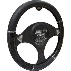 Streetwize Steering Wheel Glove Black/Grey Metallic Effect