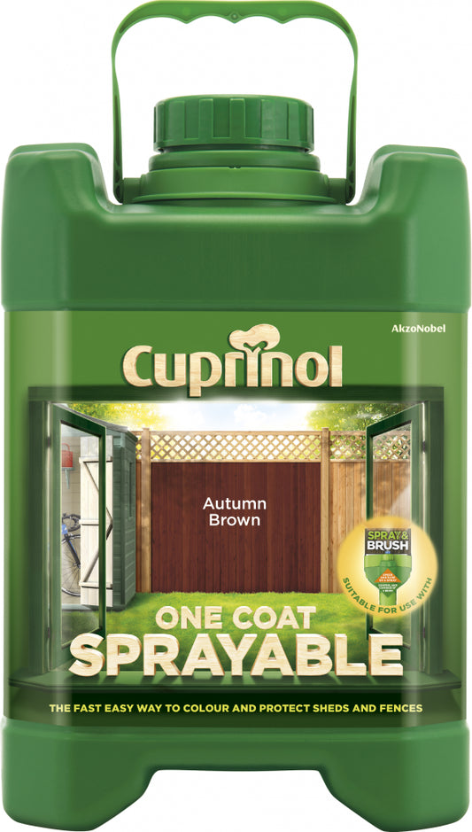 Cuprinol One Coat Sprayable Fence Treatment 5L Autumn Brown