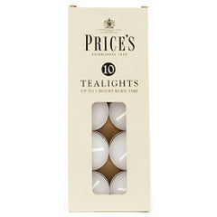 Price's Candles White Tealights Pack 10